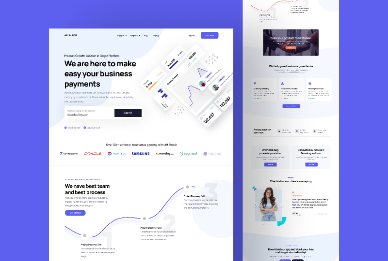 Saas Landing Page UI Figma Template | UI4Free
