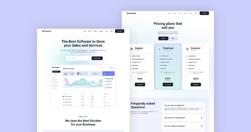 Saas Service Figma Website Template | UI4Free