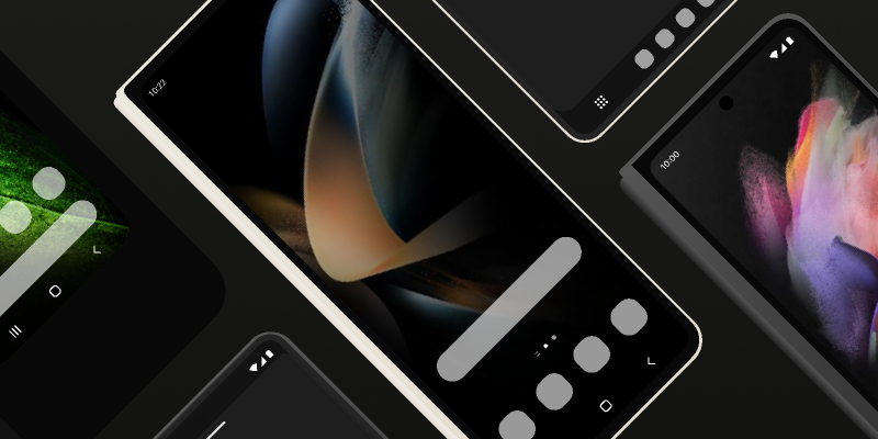 Samsung Galaxy Z Fold device mockup frames