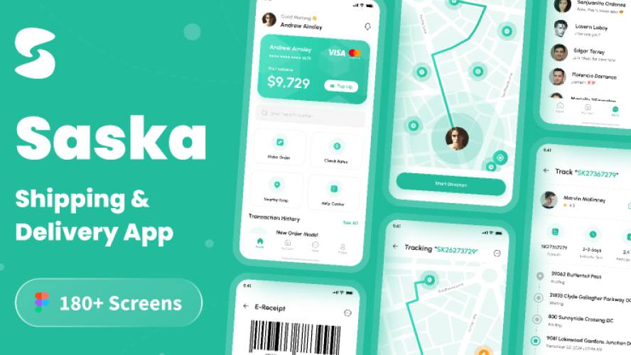 Saska - Shipping & Delivery App UI Kit