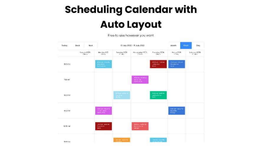 Scheduling Calendar with Auto Layout