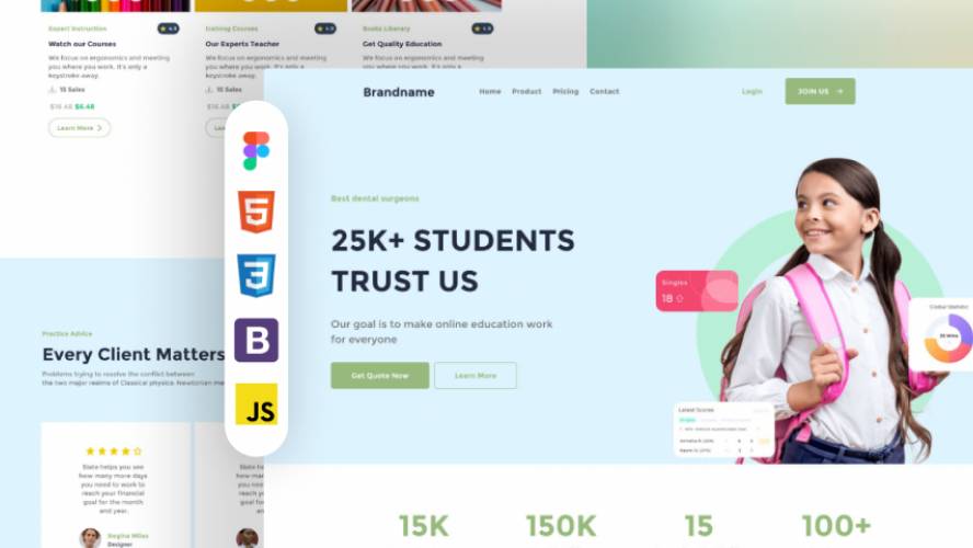 School Thrive - simple langding page figma template