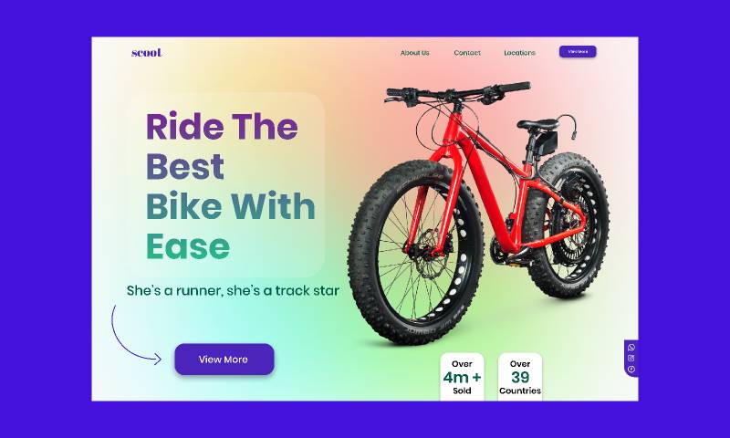 Scoot bike figma website hero section | UI4Free