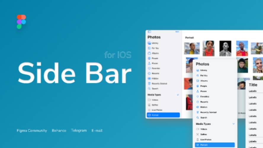 Side Bar for IOS - Figma Free UI Kit