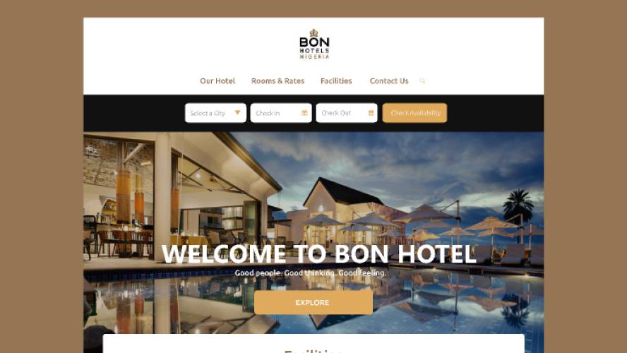 Simple Hotel Figma Website Template