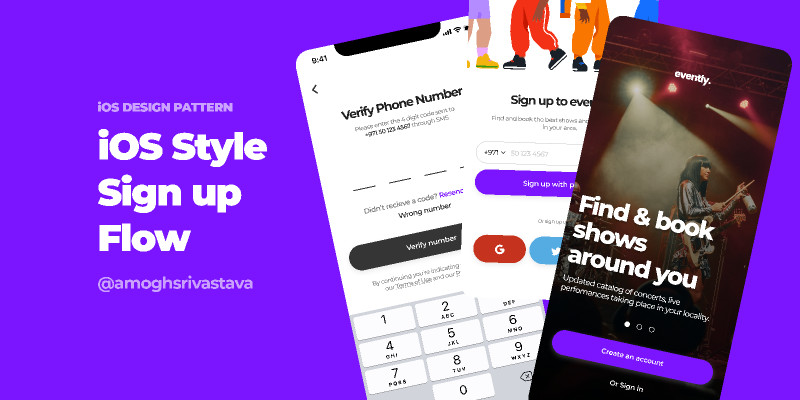 Simple iOS Style Sign Up Flow Figma