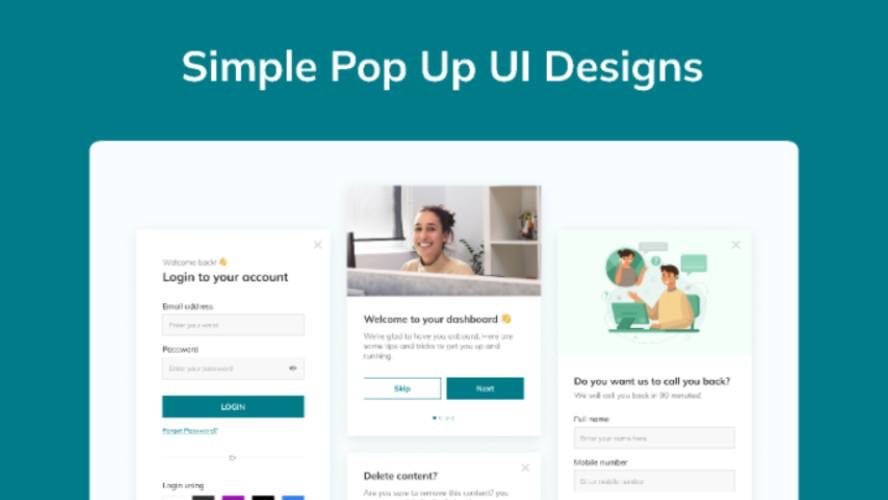 Simple Pop Up UI Designs Figma Ui Kit
