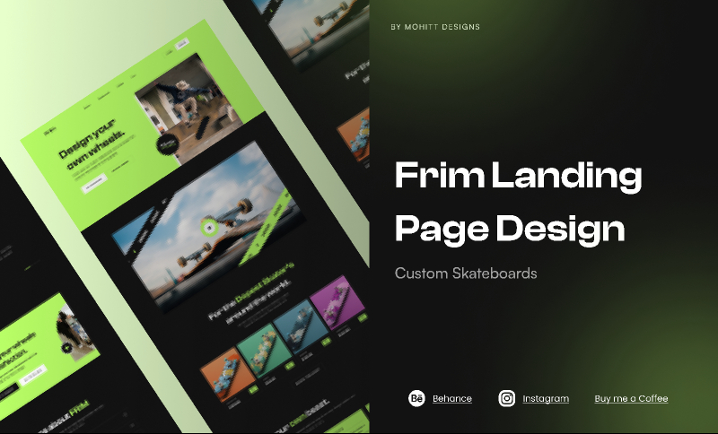 Skateboard Design Community Figma Landing Page Template