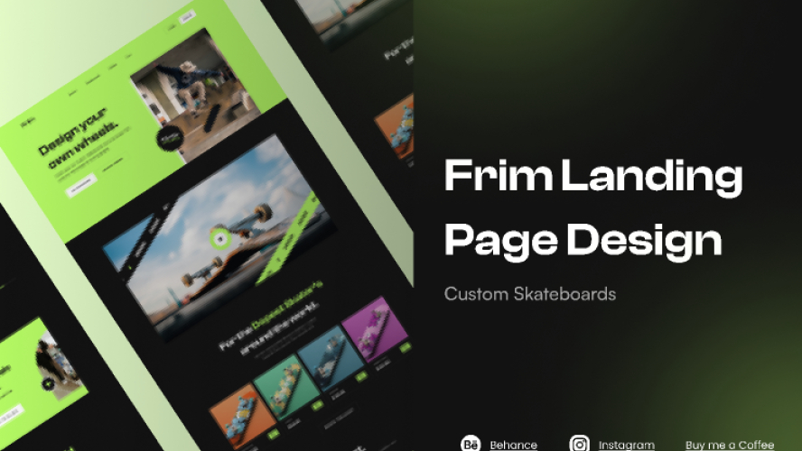 Skateboard Design Community Figma Landing Page Template