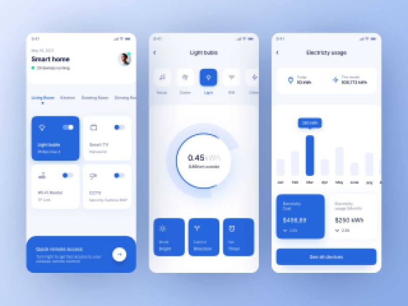 Smart Home App Figma Mobile Template | UI4Free