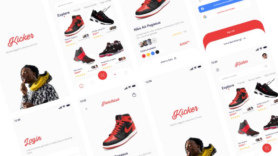 Sneakers E-commerce App Figma Mobile Template