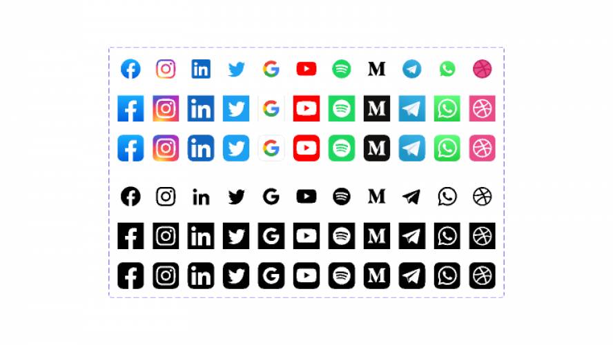 Social media logos  Variants Figma