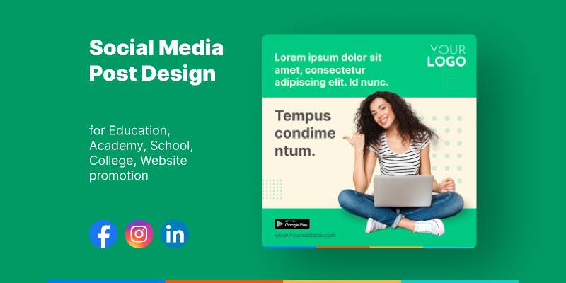 Social Media Posts Design for Education Figma Banner Template