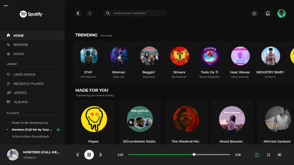 Spotify Music Player Redesign Figma Free | UI4Free