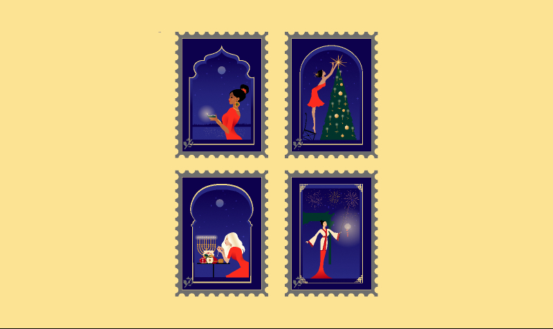 Stamps - Canada Holidays Theme Figma Free Illustration