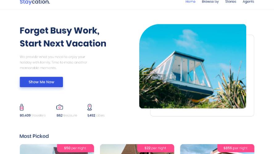 Staycation/Hotel Website - Figma Website Template