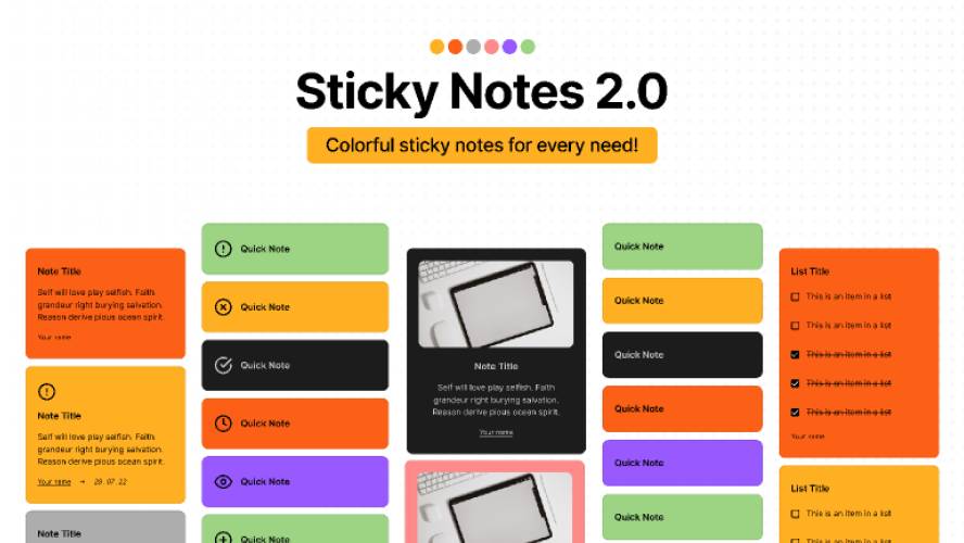 Sticky Notes 2.0 Figma Template