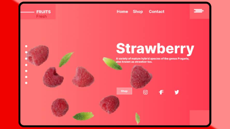 strawberry landing page figma template