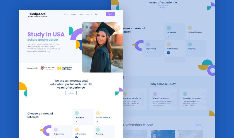 Study Abroad Figma Landing Page Template