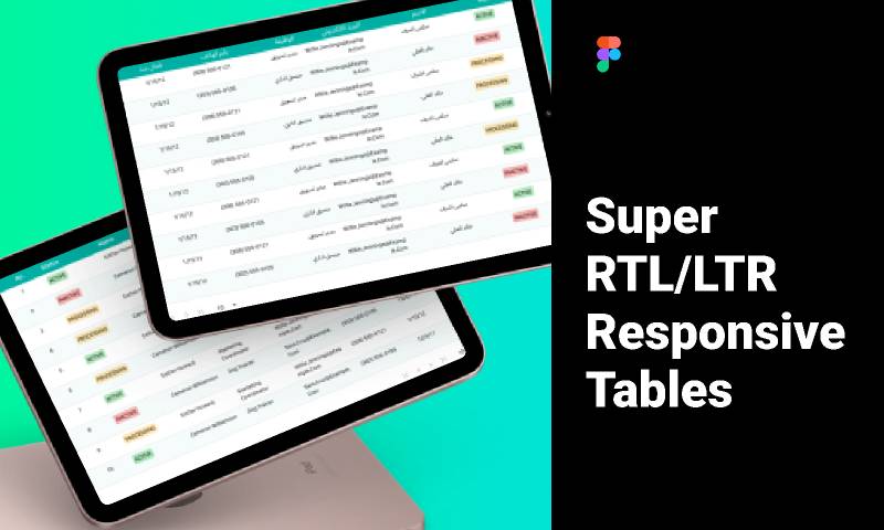 Super Responsive Tables LTR/RTL Figma Ui Kit