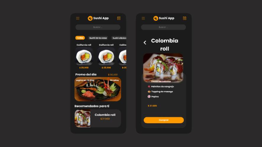 Sushi app Figma Mobile Template