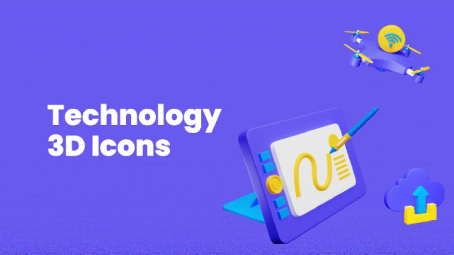 Technology 3D Icons Figma Template