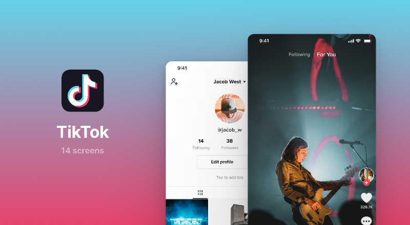 TikTok UI Screens - Ui4free.com