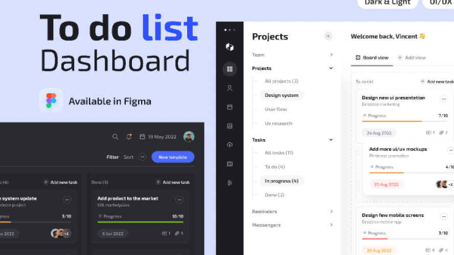 To do list dashboard figma free template