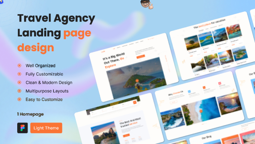 Travel agency figma website landing page