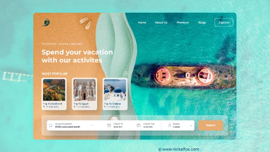 Travel App figma landing page template