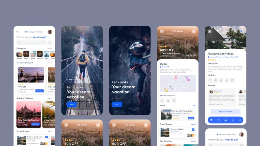 Travel App Figma Mobile Template