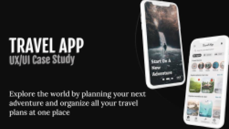 Travel app portfolio figma mobile template