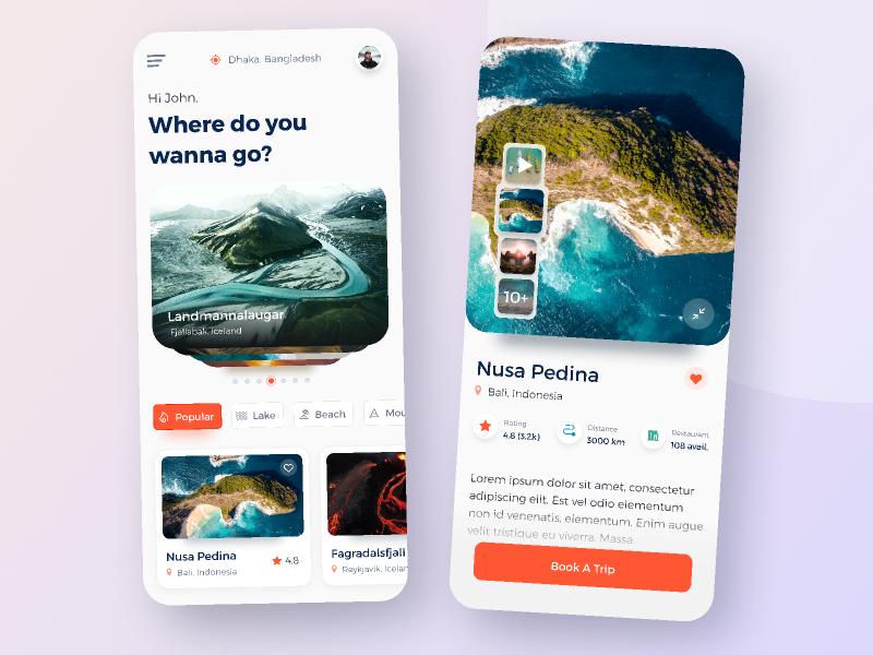 Travel App UI Figma Free - Ui4free.com