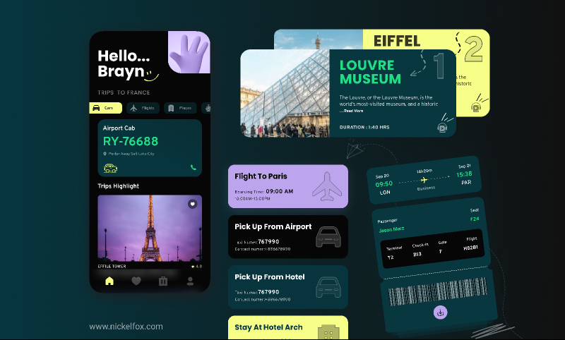 Travel Itinerary App Figma Free Mobile Template