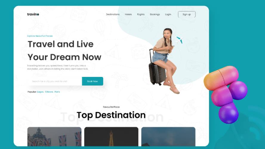 Travel landing page figma template