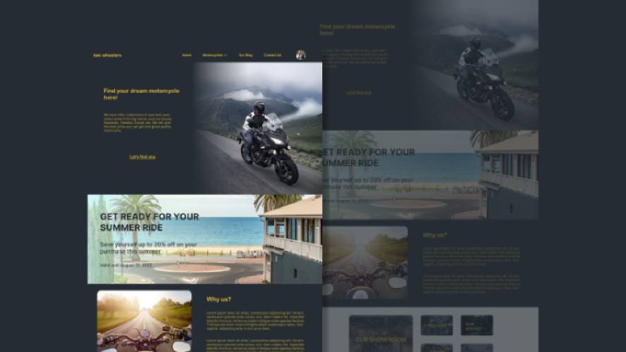 Two Wheelers Motorcycle Store Figma Website Template