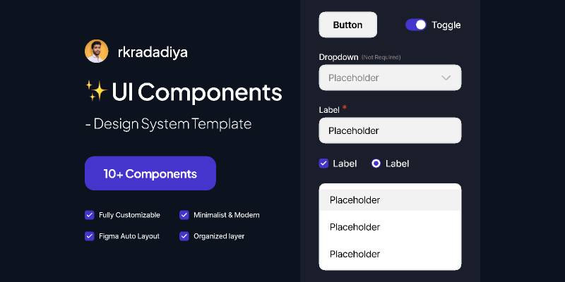 UI Components - Figma Design System Template
