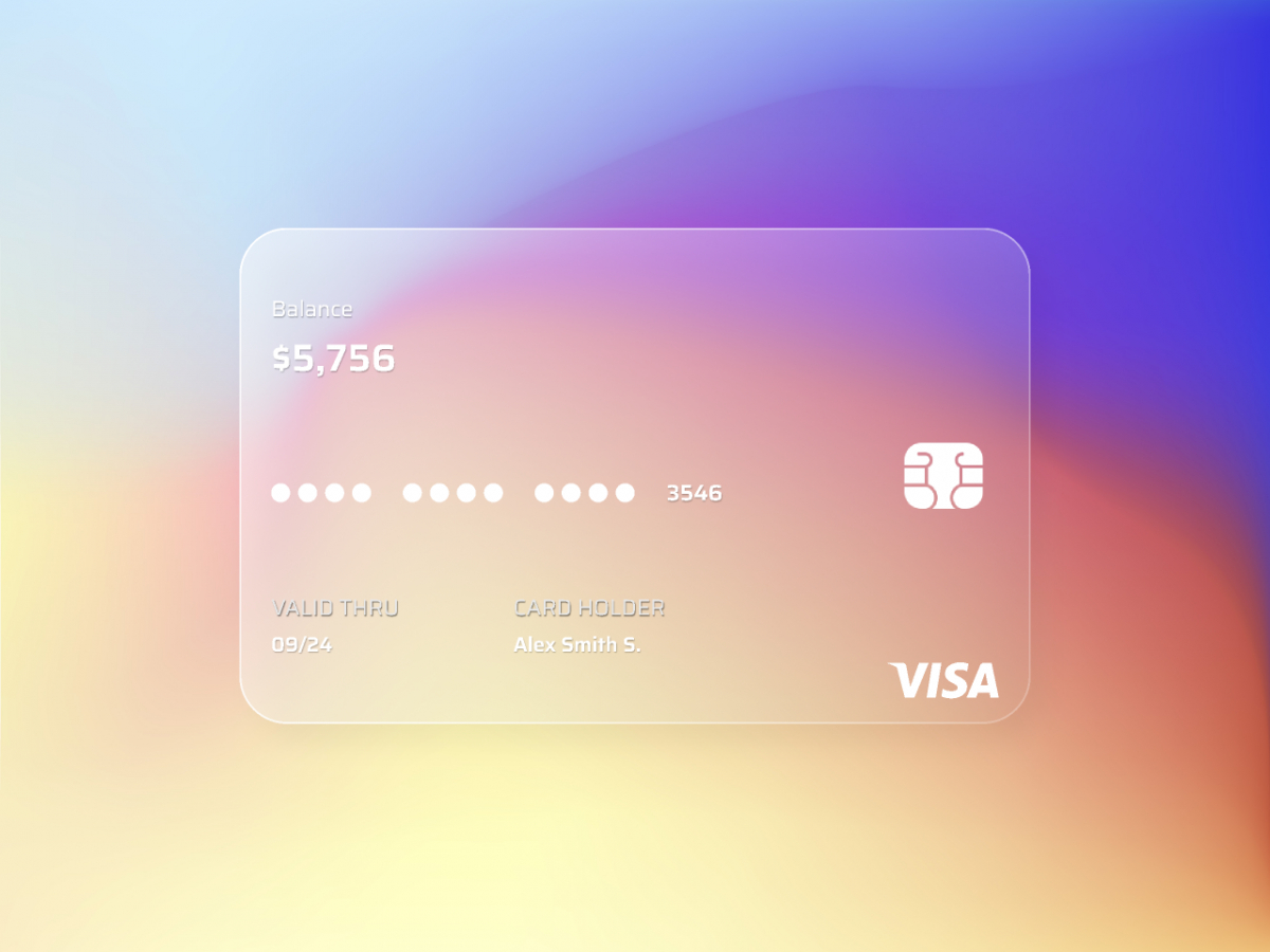 UI Design Credit Card | Glassmorphism figma free