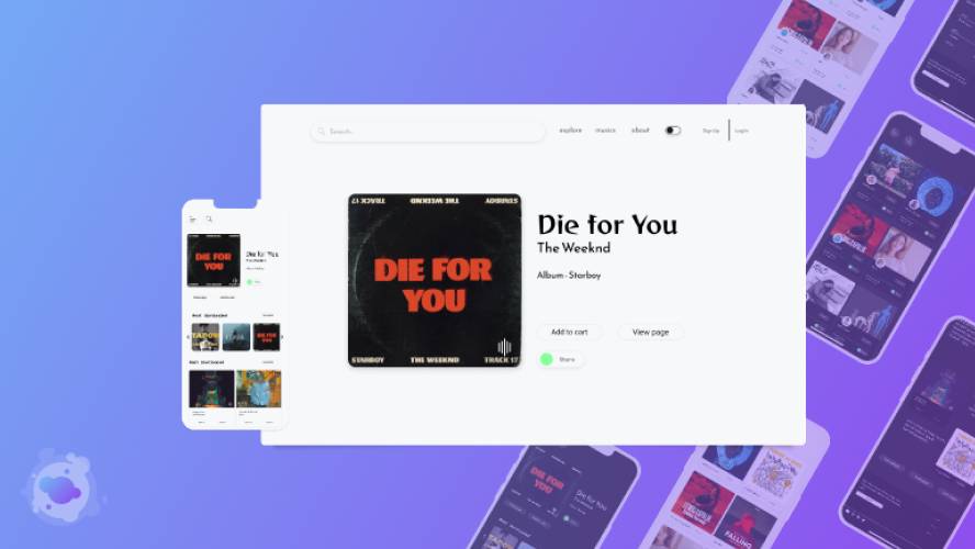 UI Design Download Music WebSite Figma Template