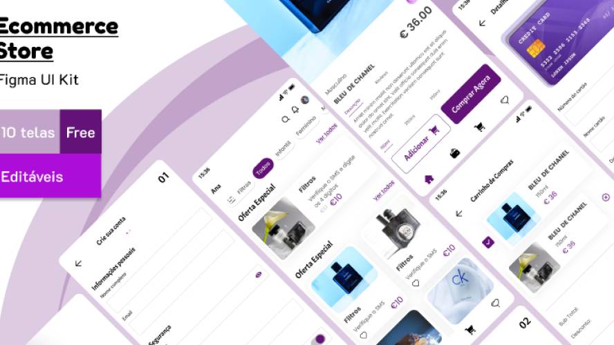 UIKit-Loja Perfume Mobile App Figma Template
