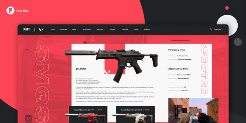 Valorant - Weapon Spectre page concept design