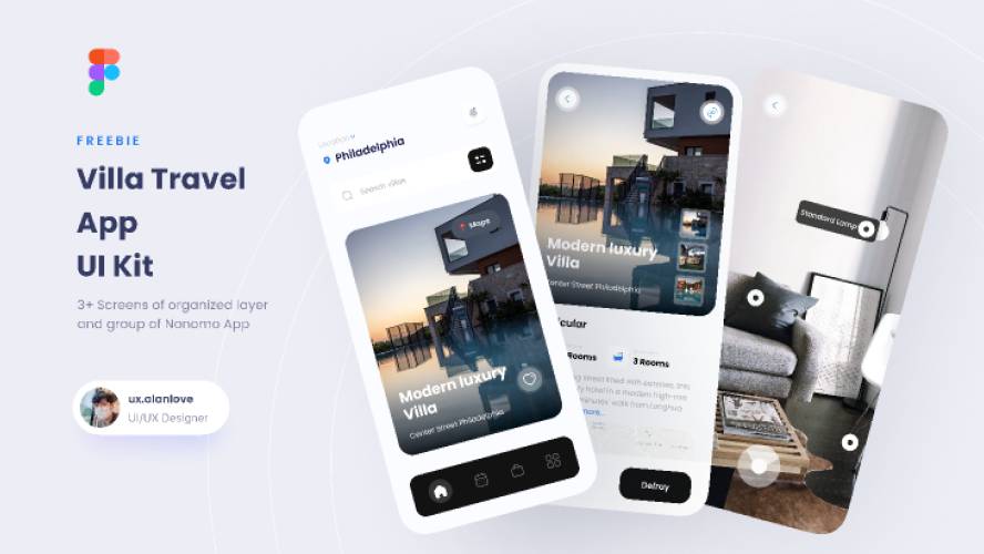 Villa Travel App UI Kit Figma Template