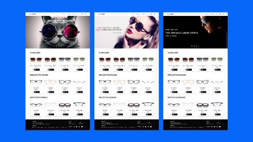 Vision e-commerce website for selling glasses