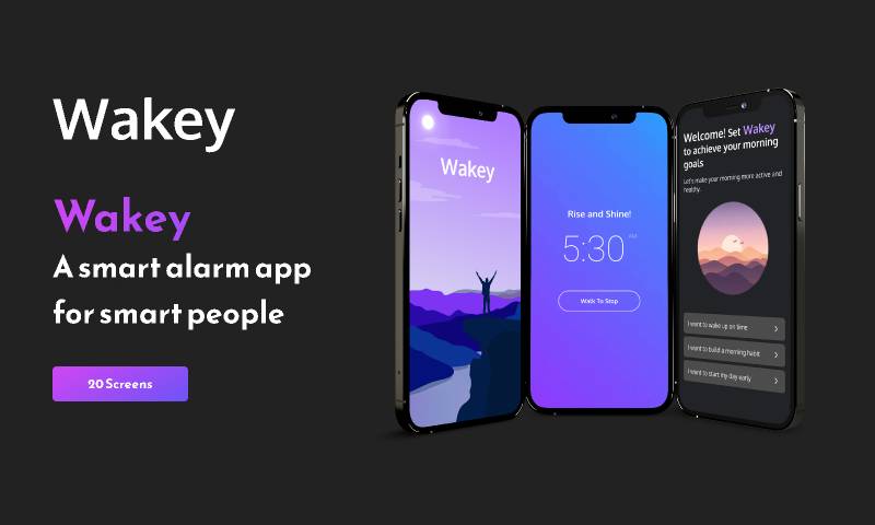 Wakey Sign Wakey the alarm app figma mobile app | UI4Free