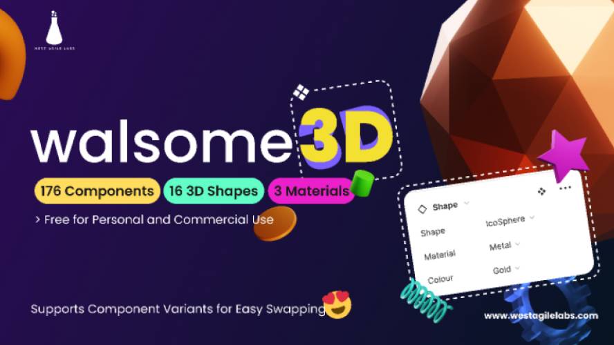 WALsome3D Figma Icon 3D Template