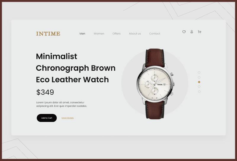 Watch Store Hero Section Figma Template | UI4Free