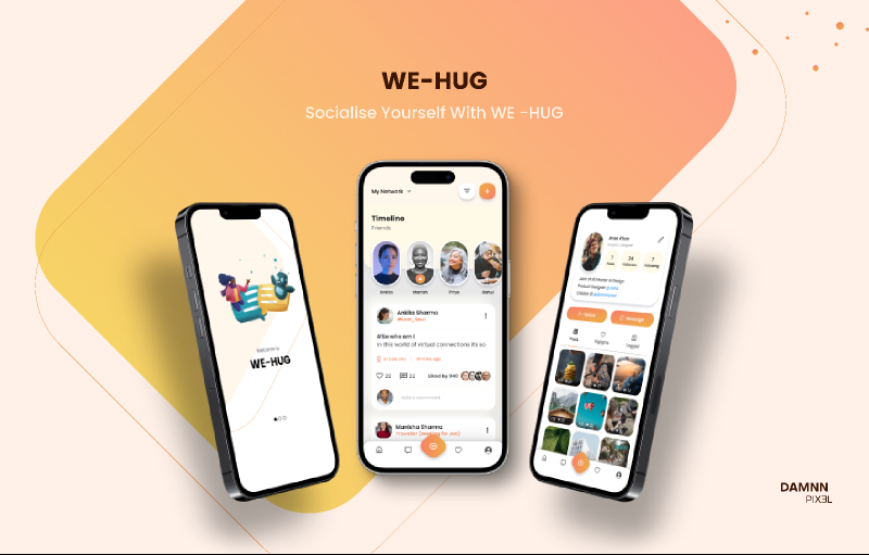 We Hug Social Media App Ui Kit Ui Free