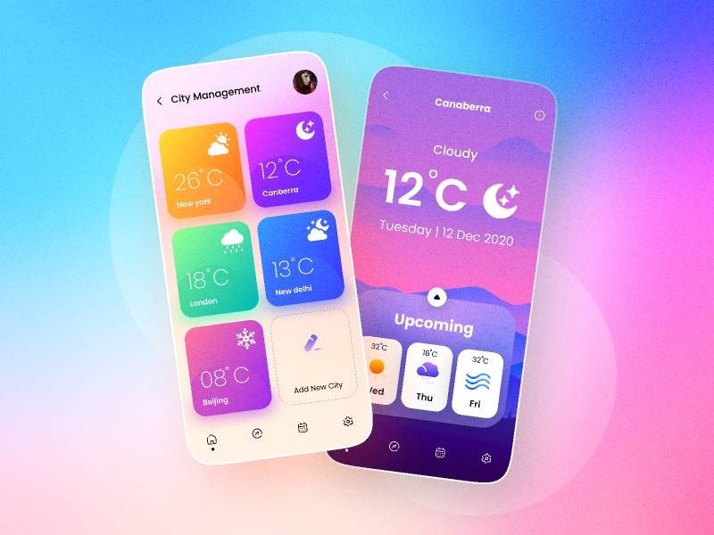 Weather App UI/UX Design figma free | UI4Free