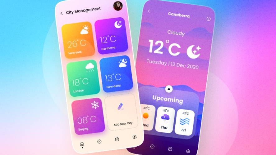 Weather App UI/UX Design figma free