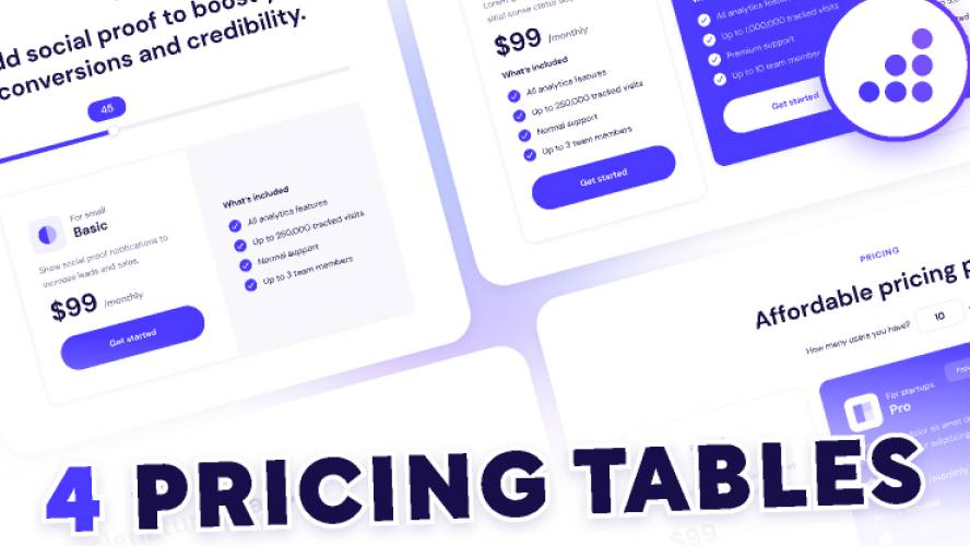 Website Pricing Tables Figma Ui Kit